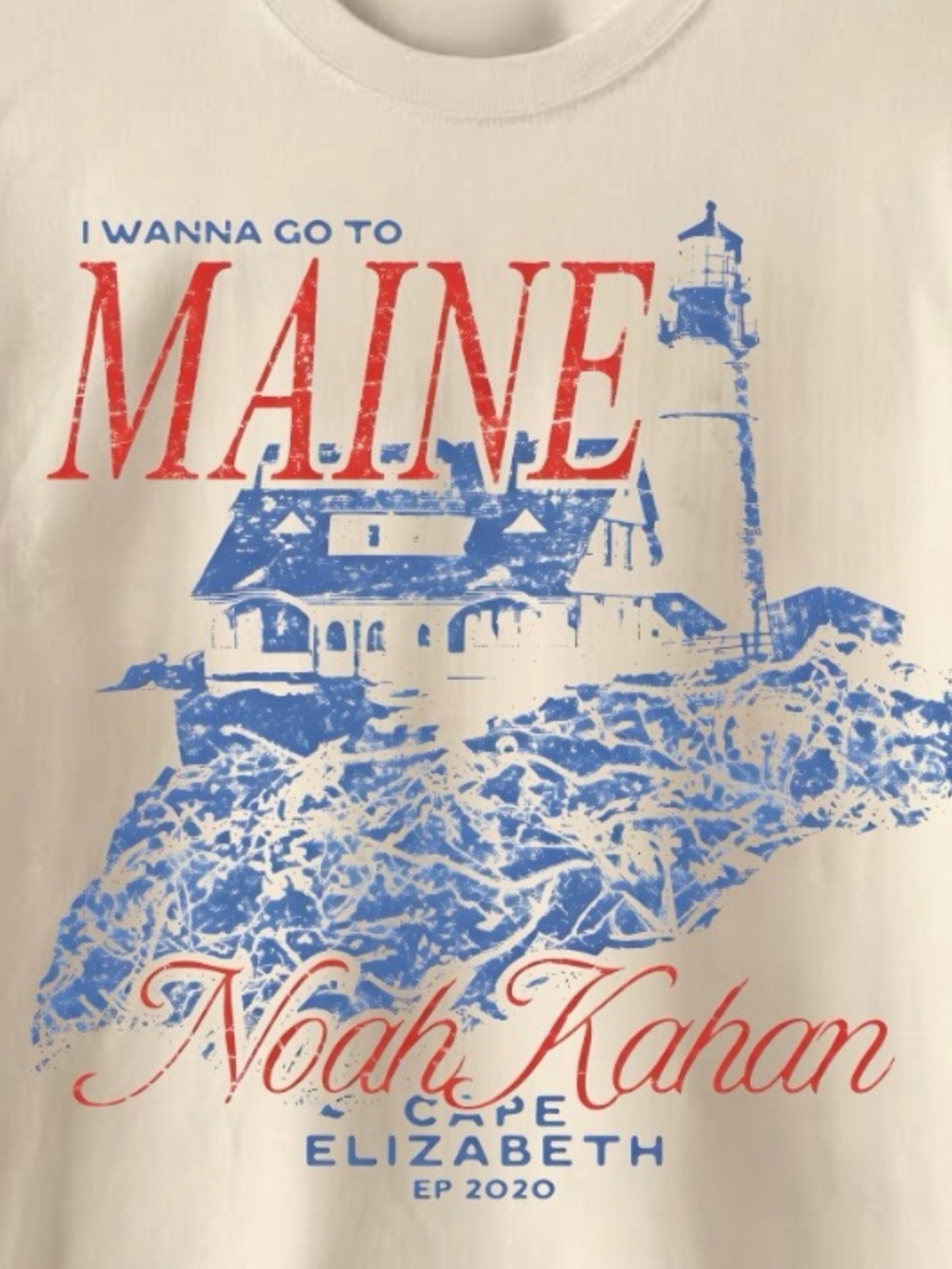 Noah Kahan "Cape Elizabeth" Graphic T-Shirt _ OFF WHITE - Picture 2 of 2
